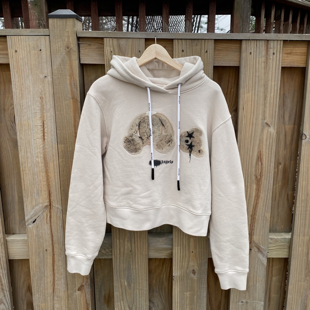Palm Angels Boxy Teddy Bear Heavyweight Designer Hoodie - Picture 1 of 9